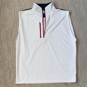 FootJoy Men’s Medium White Half Zip Golf Performance Vest Lightweight